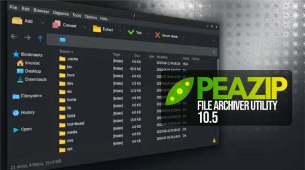 PeaZip 10.5文件归档器发布：性能更快，新增功能
