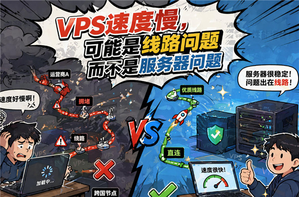 VPS速度慢，可能是线路问题而不是服务器问题-国外VPS测评网