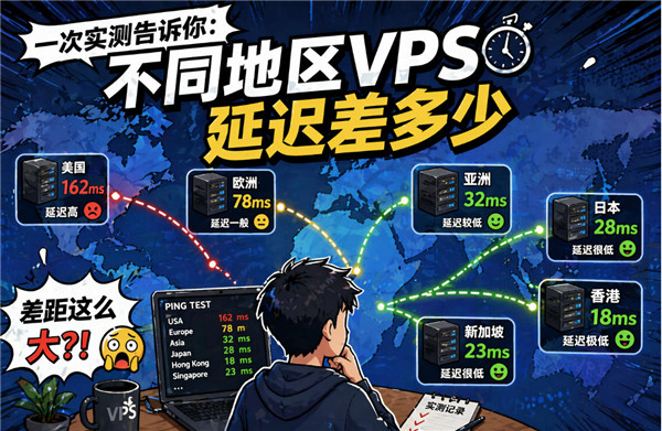 一次实测告诉你：不同地区VPS延迟差多少-国外VPS测评网