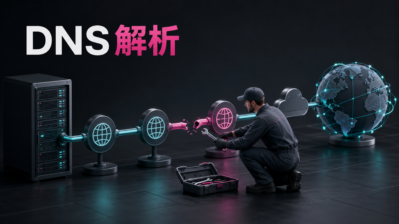 VPS DNS解析链路故障排查示意图