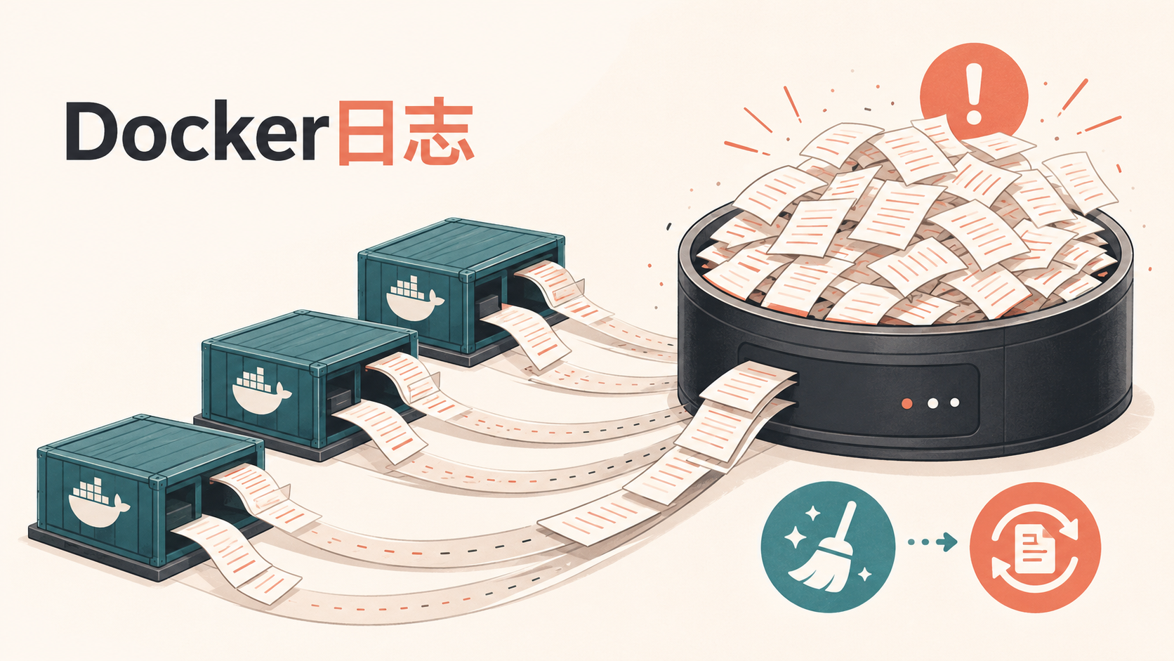 Docker容器日志占满VPS磁盘示意图