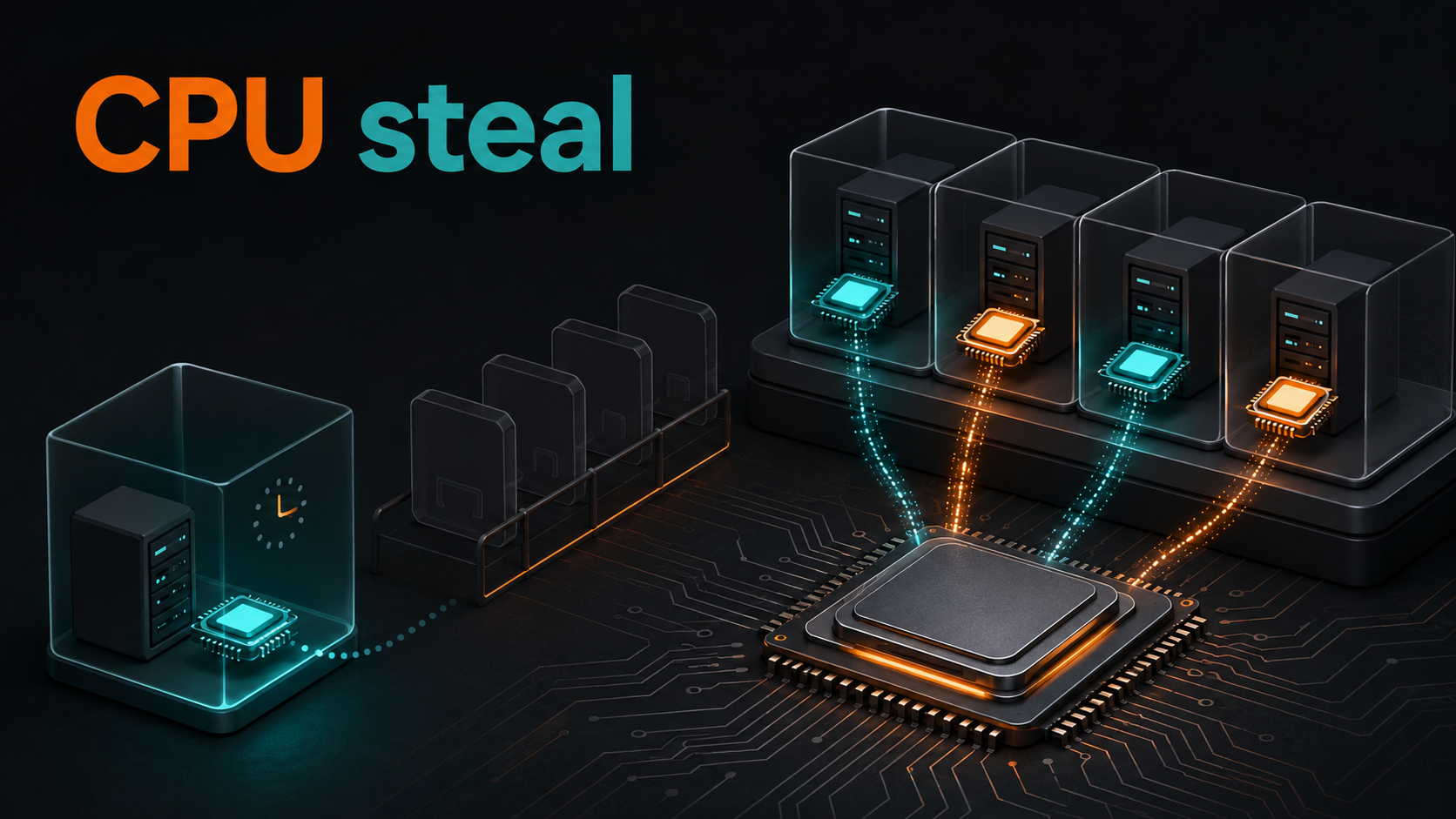 VPS CPU steal过高与宿主机资源争抢示意图