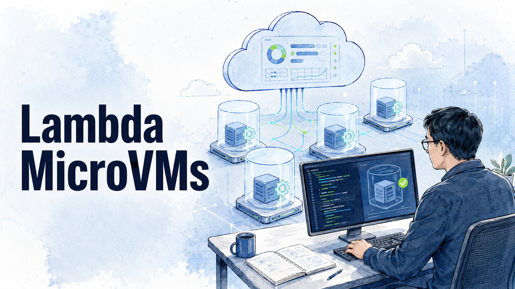 AWS Lambda MicroVMs 隔离运行 AI 生成代码示意图