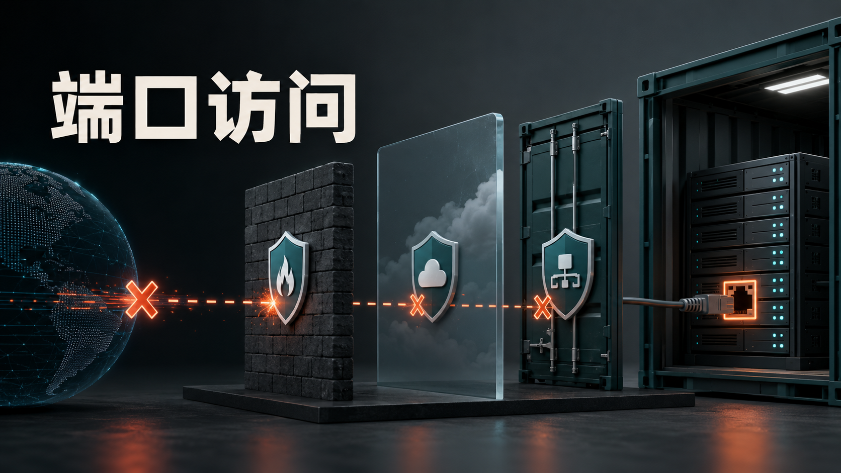 VPS端口监听但外网访问受阻示意图