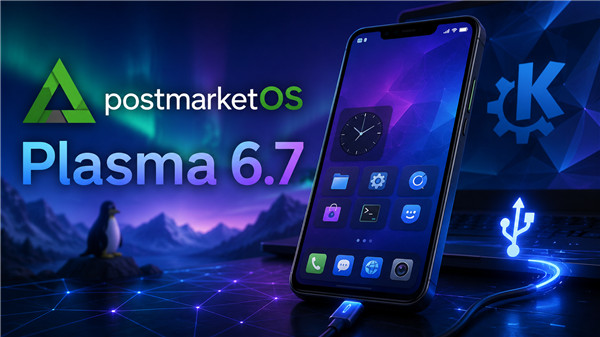 postmarketOS 更新:引入 Plasma 6.7,并加入基于 Rust 的 USB 工具