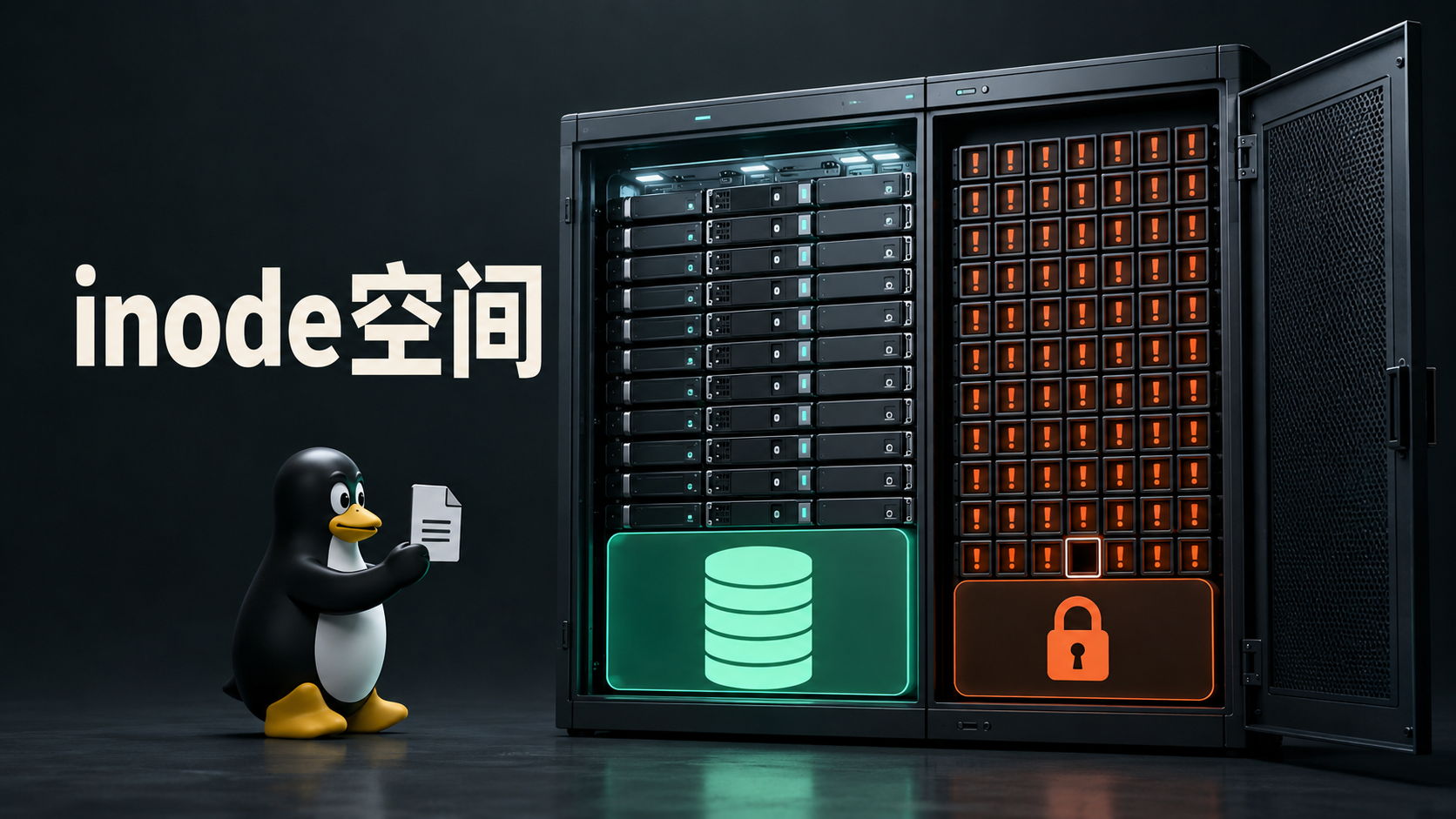 VPS磁盘空间与inode耗尽示意图