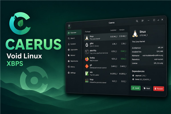 Void Linux 新增图形化软件管理器 Caerus:为 XBPS 带来 GTK4 界面体验