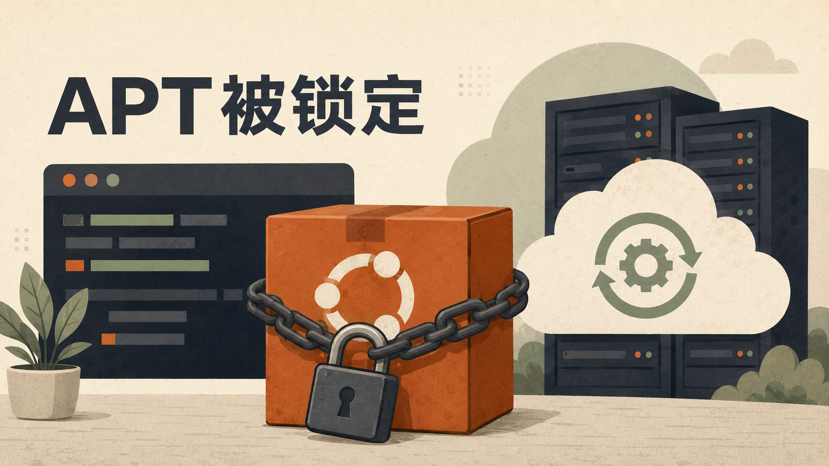 APT被锁定与Linux软件包更新示意图