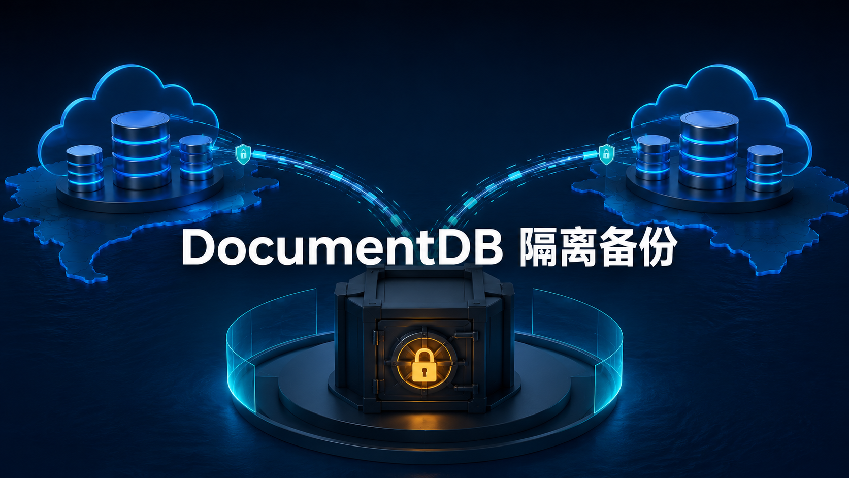 Amazon DocumentDB跨区域复制到逻辑隔离备份库示意图