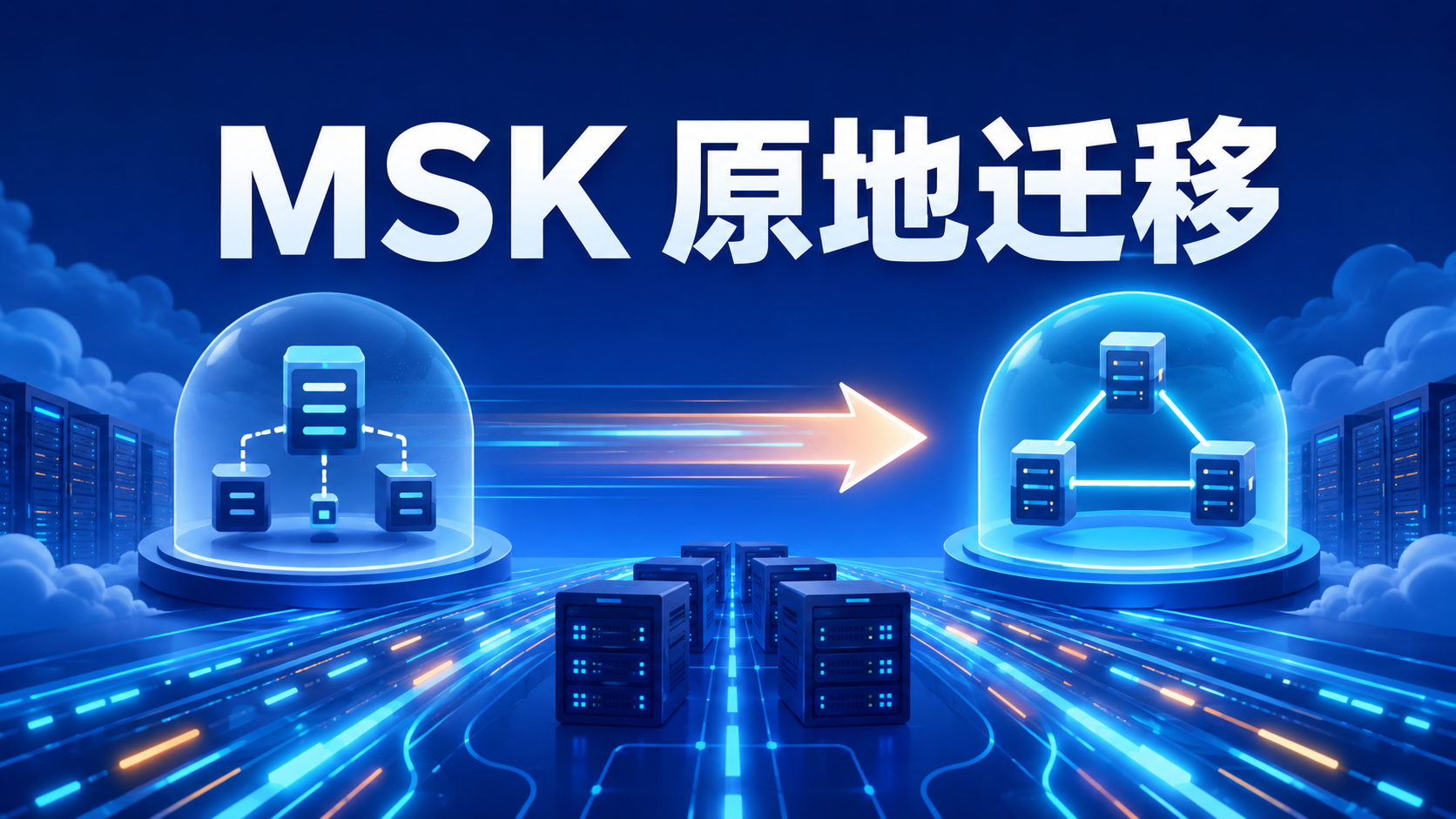 Amazon MSK从ZooKeeper原地迁移到KRaft控制器架构示意图