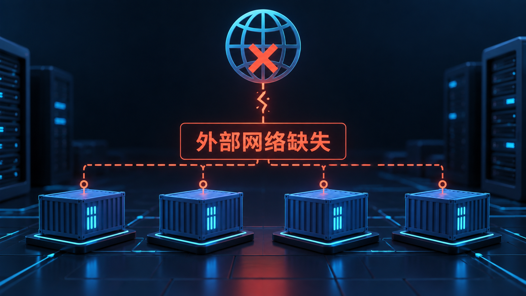 Docker Compose多个容器因共享外部网络不存在而无法连接的示意图