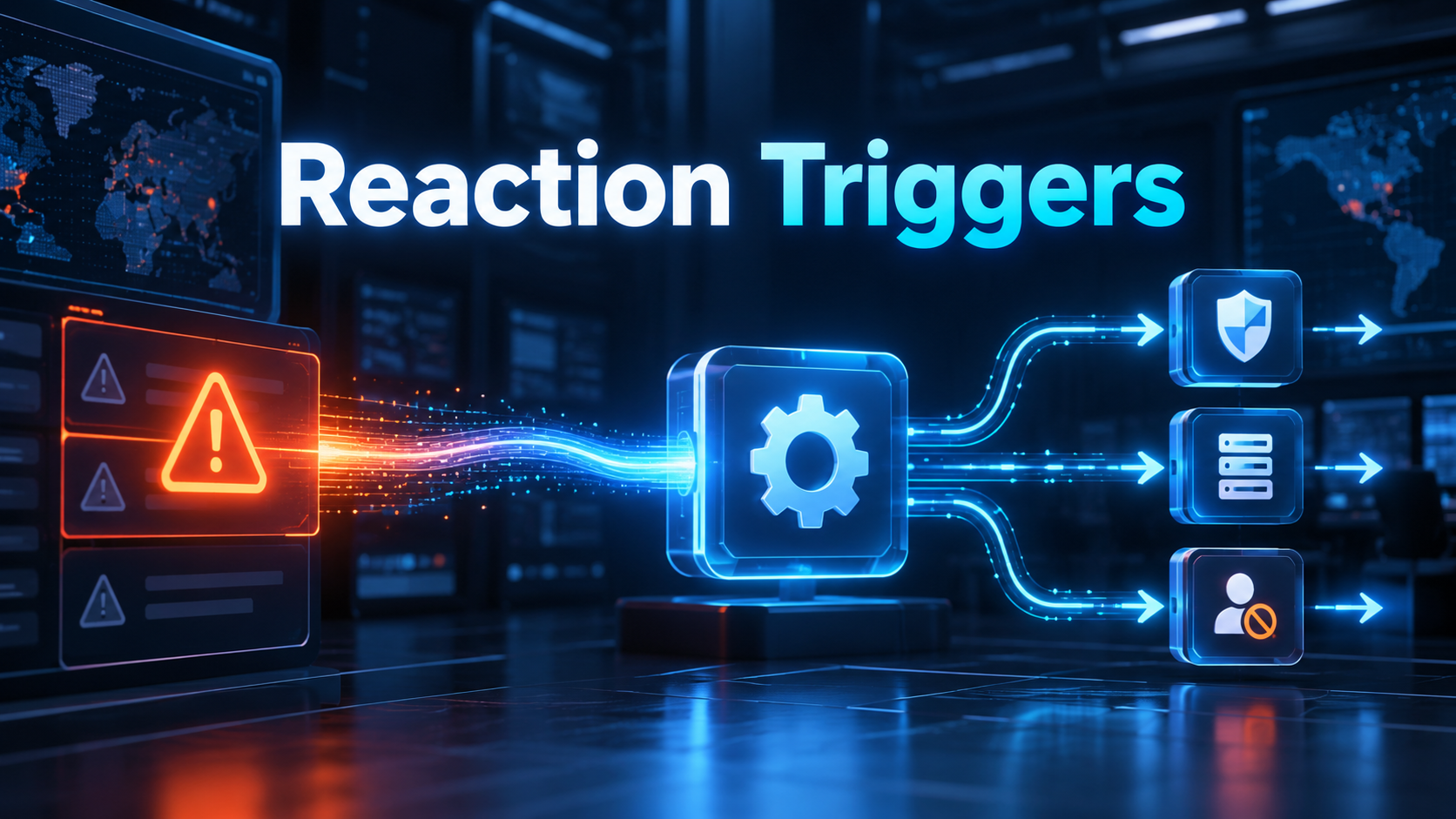 Google SecOps在告警或案件状态变化后通过Reaction Triggers启动自动化流程示意图