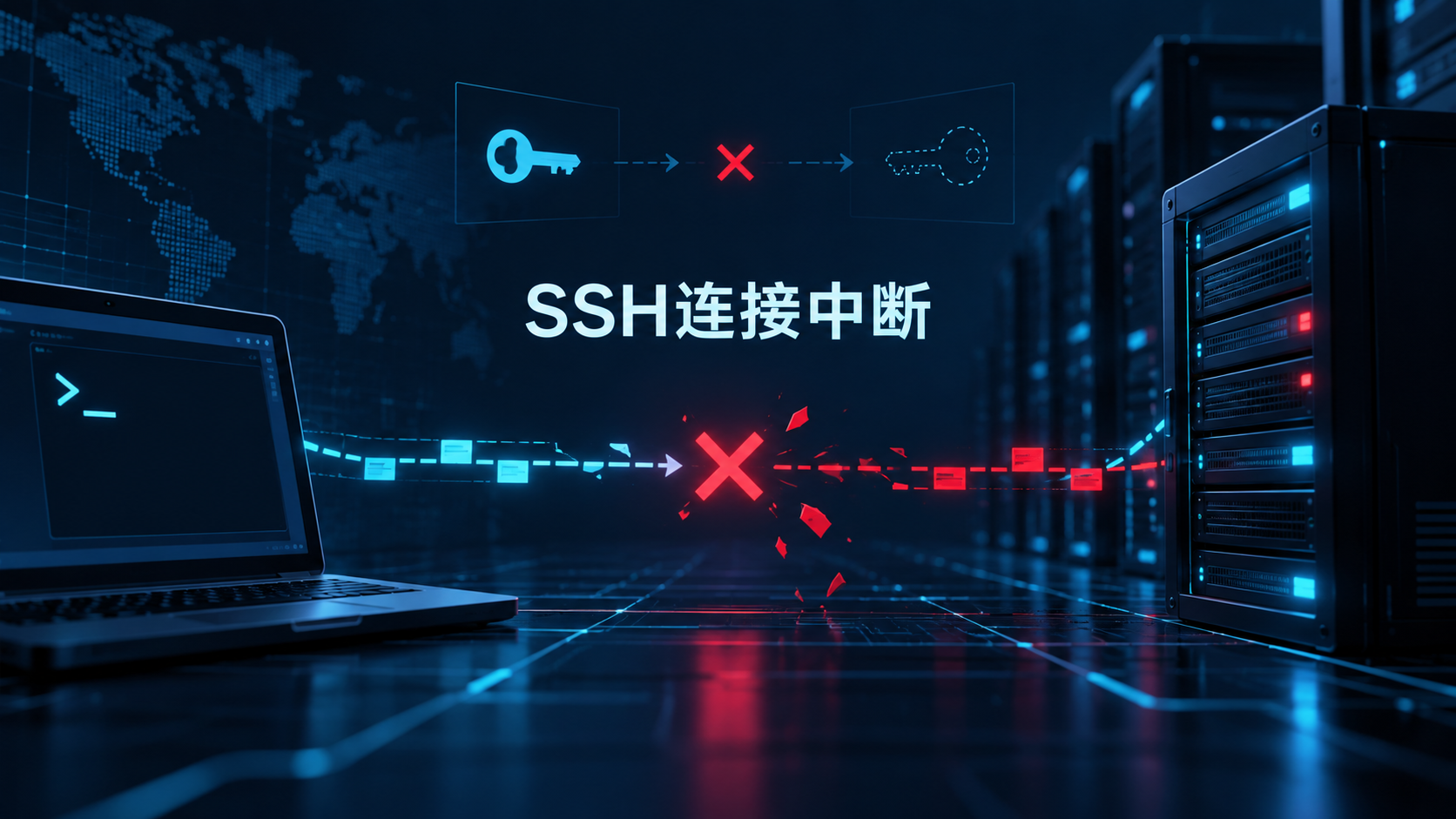SSH客户端在密钥交换前被服务器关闭连接的示意图