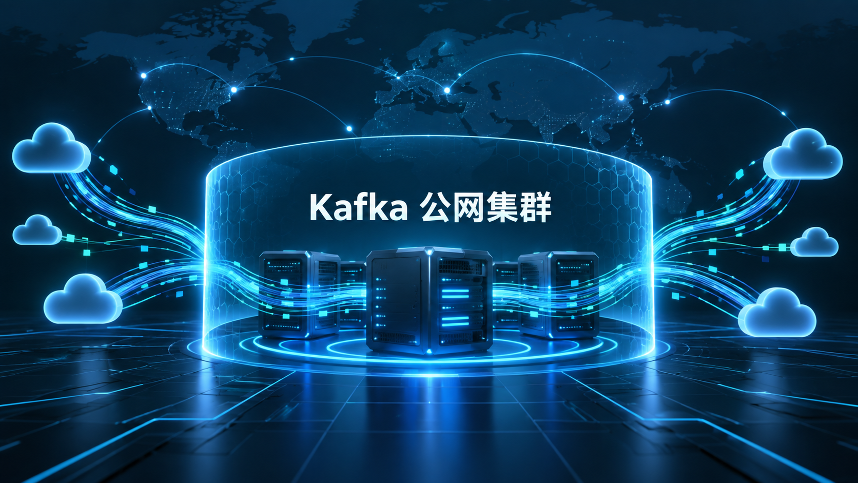 外部客户端通过受限公网地址连接Google托管Kafka集群的示意图