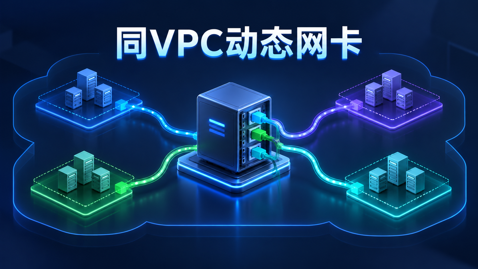 Compute Engine虚拟机的动态网卡连接同一VPC不同子网的示意图