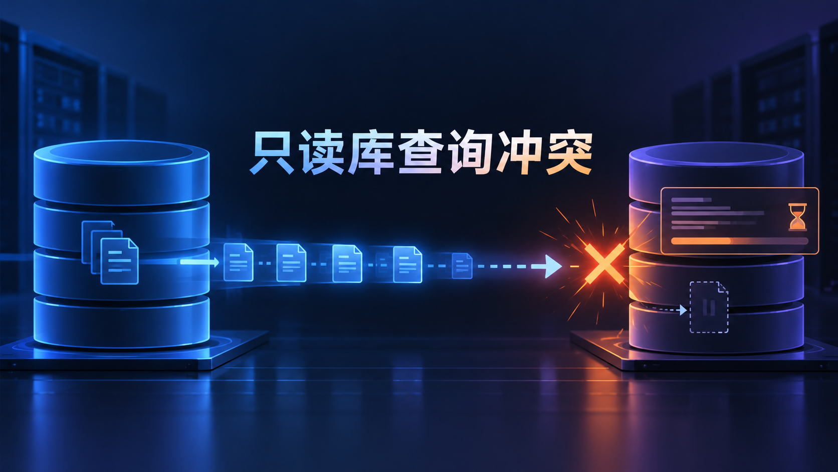 PostgreSQL只读备库长查询与WAL恢复重放发生冲突的示意图