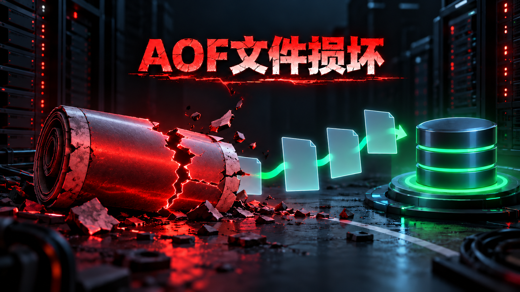 Redis AOF持久化文件损坏后从备份恢复数据的示意图