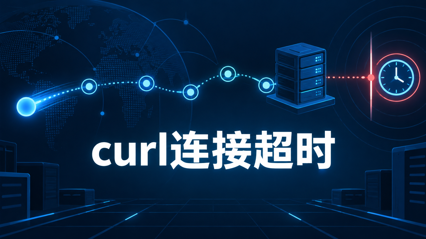 curl请求经过DNS解析和TCP连接后在超时边界停止的示意图