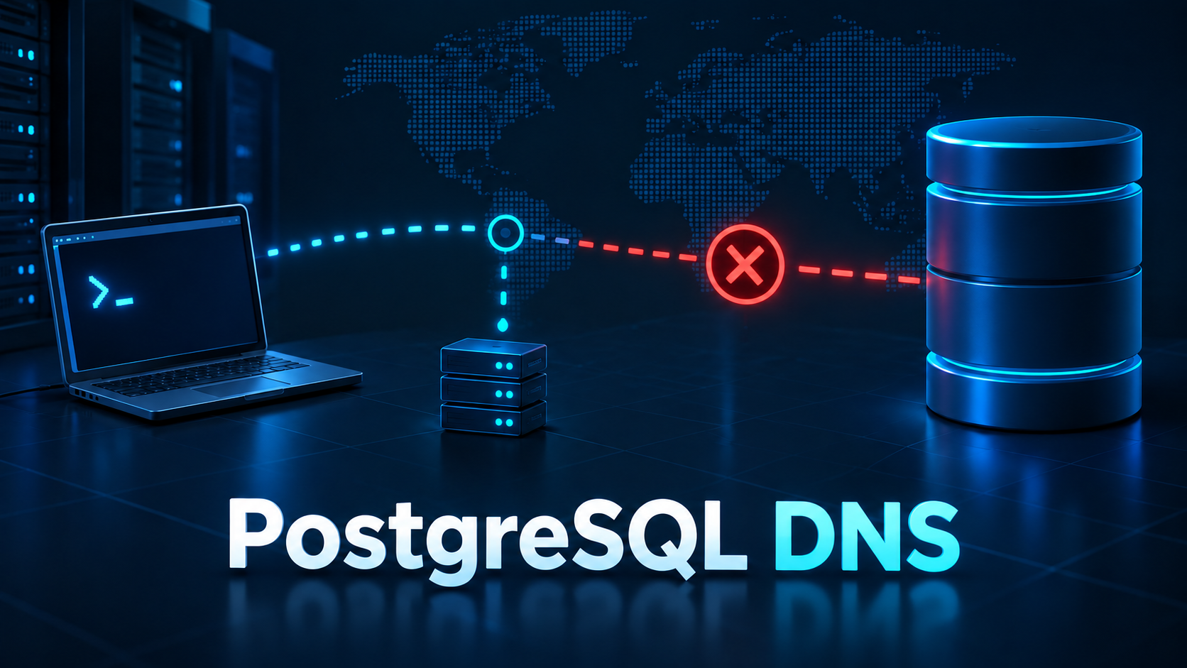 PostgreSQL客户端因DNS主机名解析失败而无法连接数据库的示意图