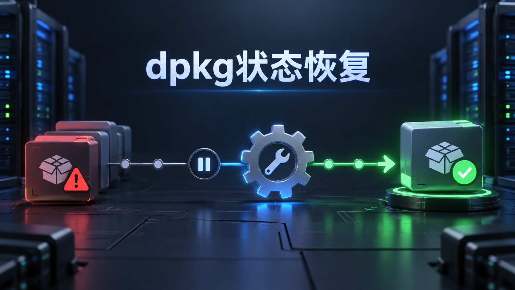 dpkg安装中断后恢复软件包配置状态的示意图