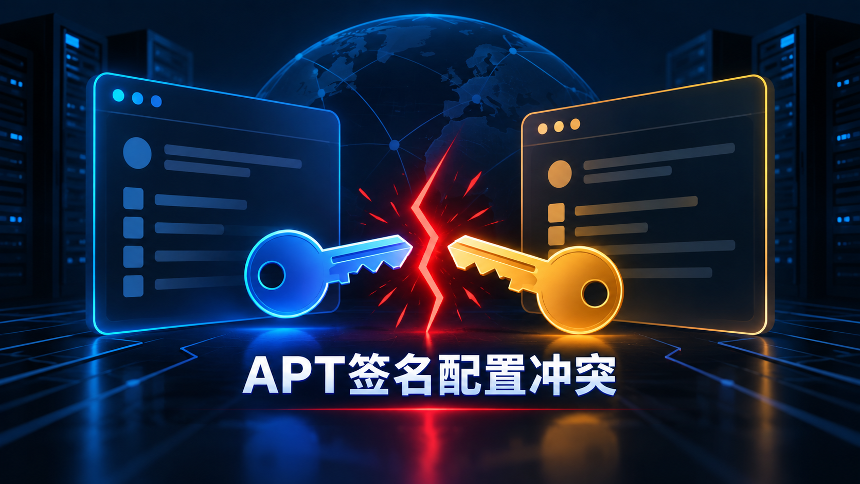 APT软件源的两个Signed-By密钥路径发生冲突的示意图
