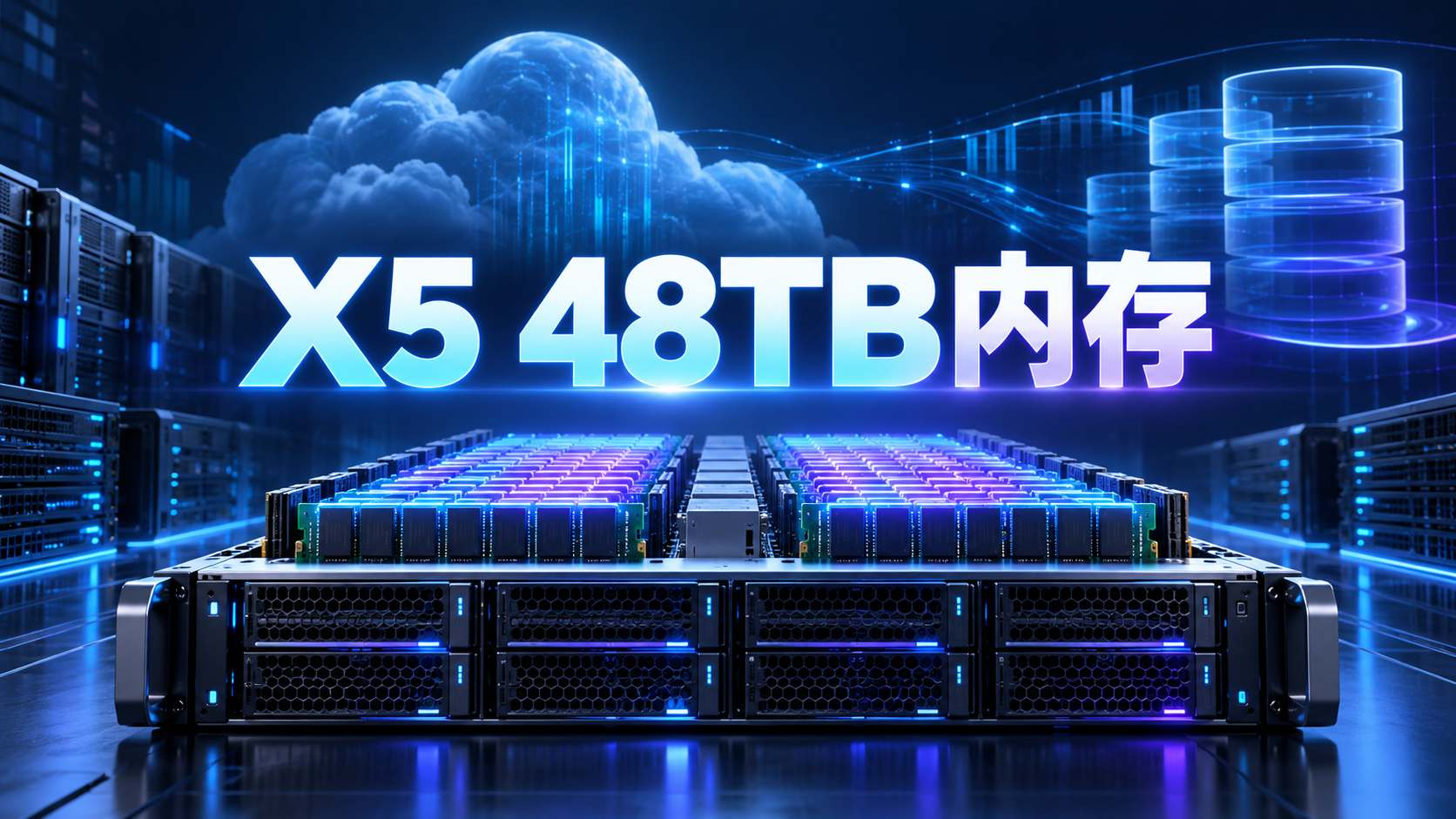 Compute Engine X5裸金属服务器与48TB内存配置示意图