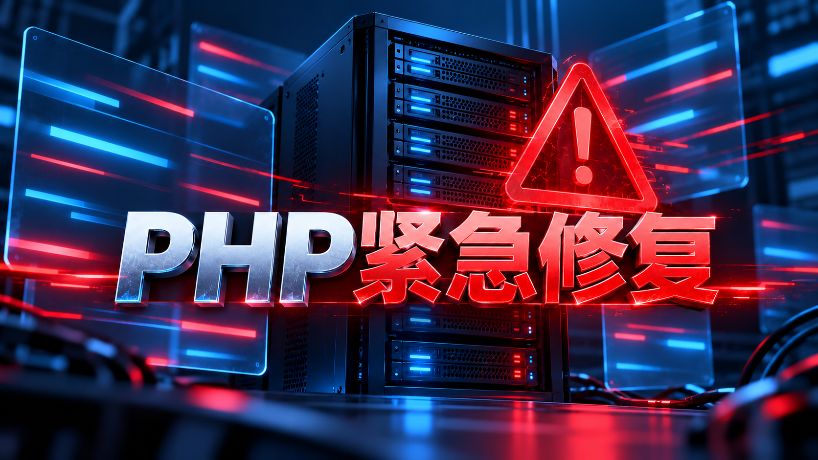 PHP服务器出现安全告警并准备安装修复版本的示意图