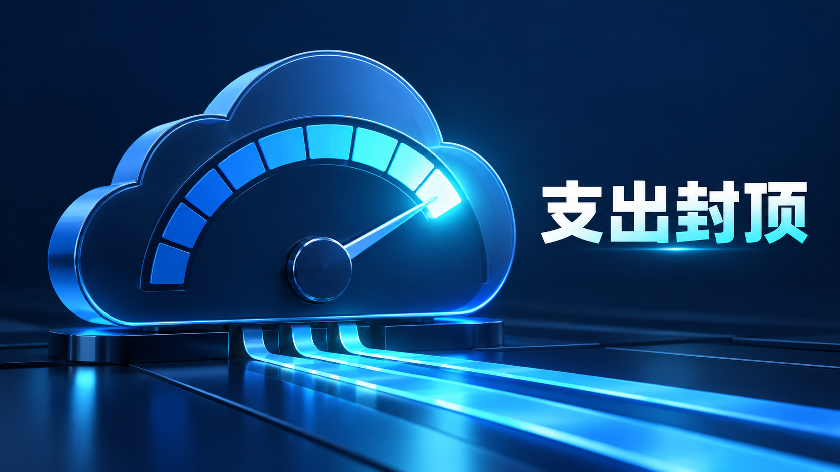 云服务使用量接近支出封顶阈值的示意图