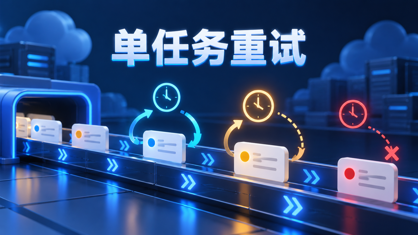 同一任务队列中的任务采用不同重试时间与次数的示意图