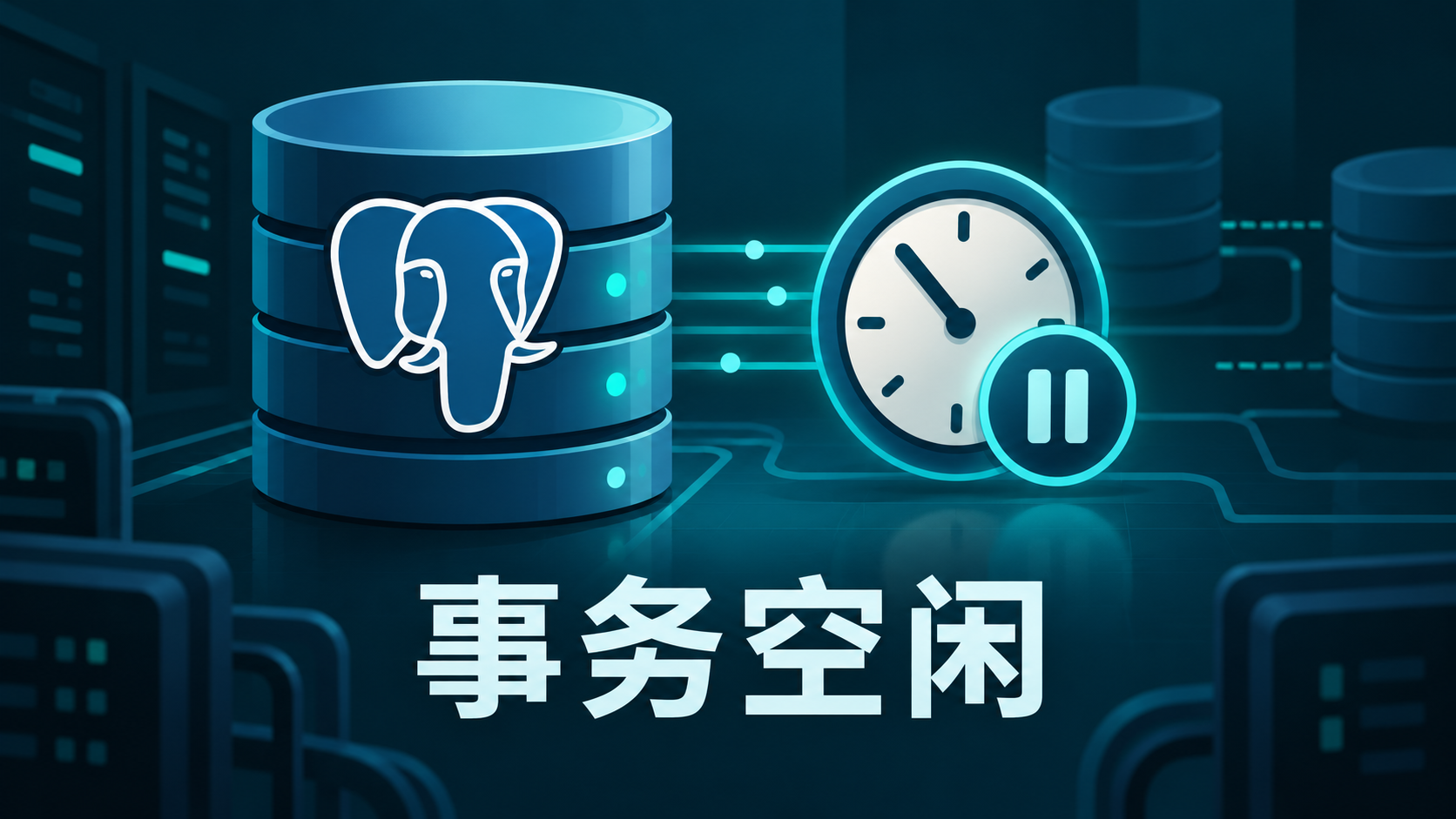 PostgreSQL连接在开放事务中等待客户端的示意图