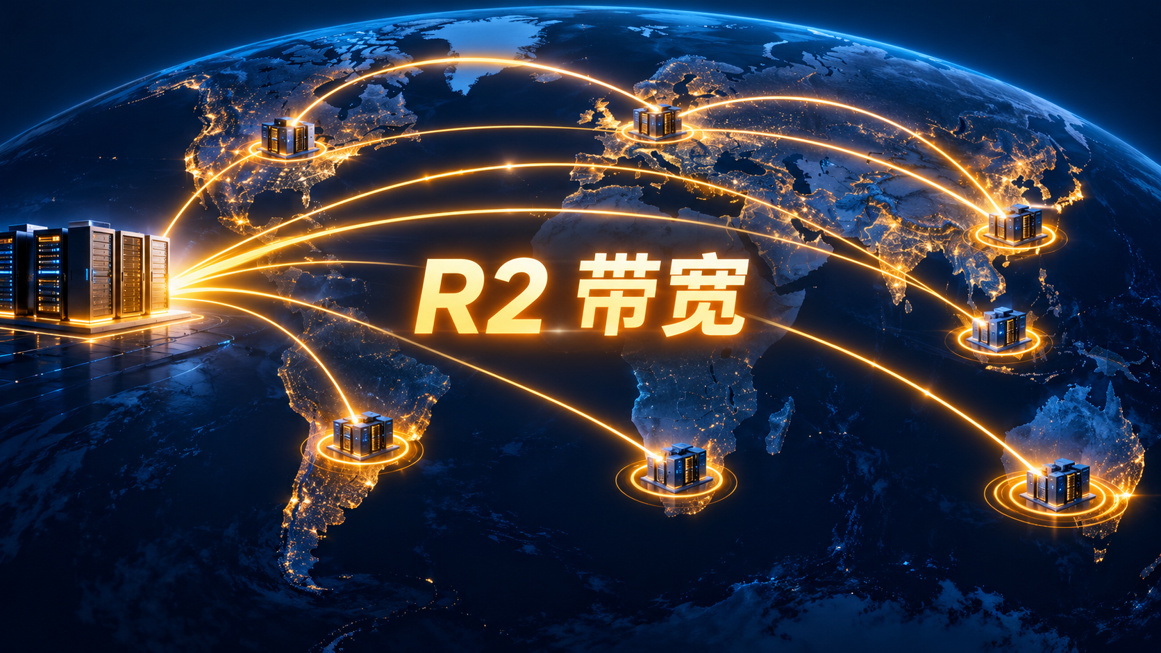 对象存储流量分布到多个Cloudflare服务地点的示意图