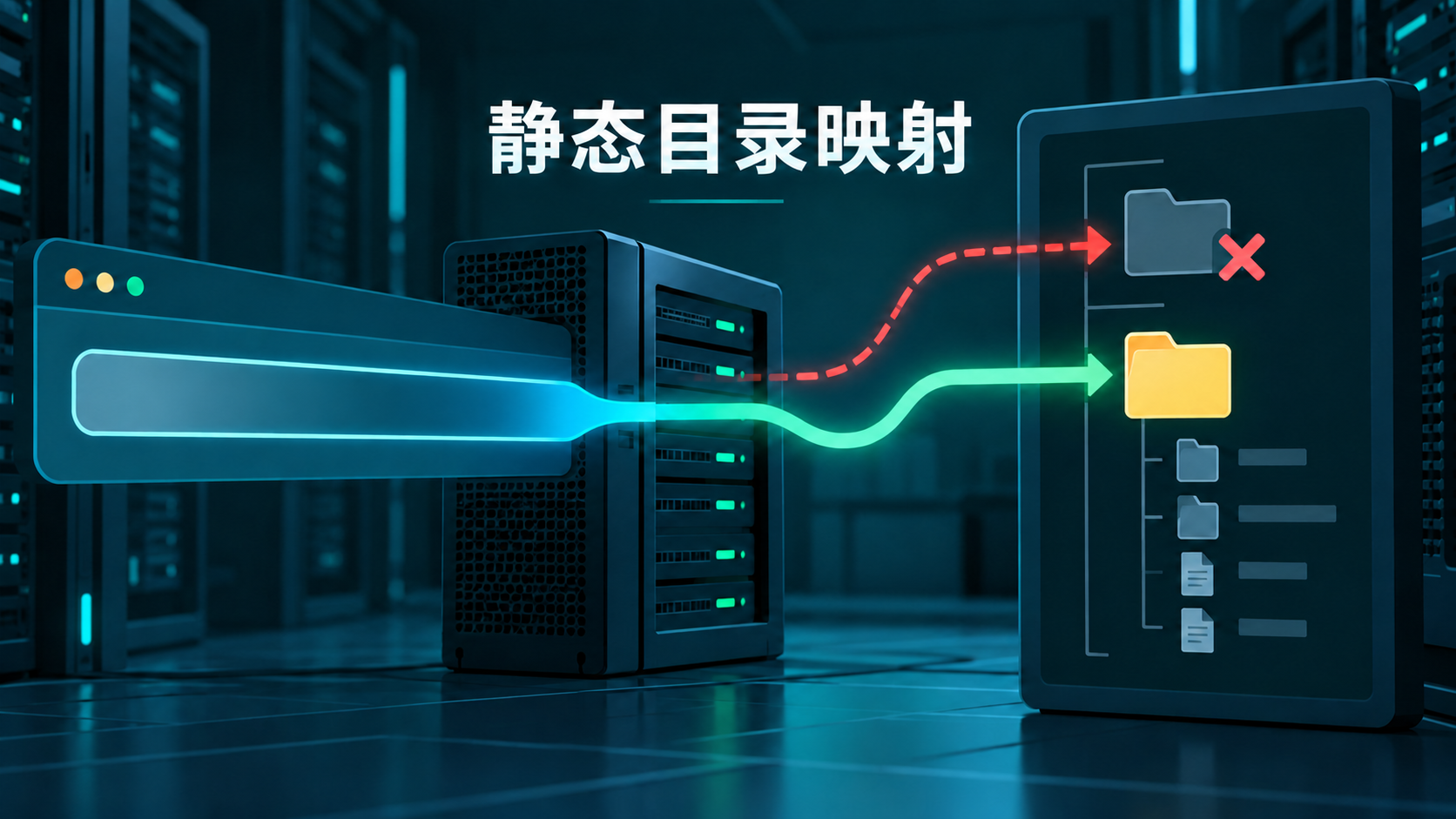 Nginx静态请求映射到服务器目录的示意图