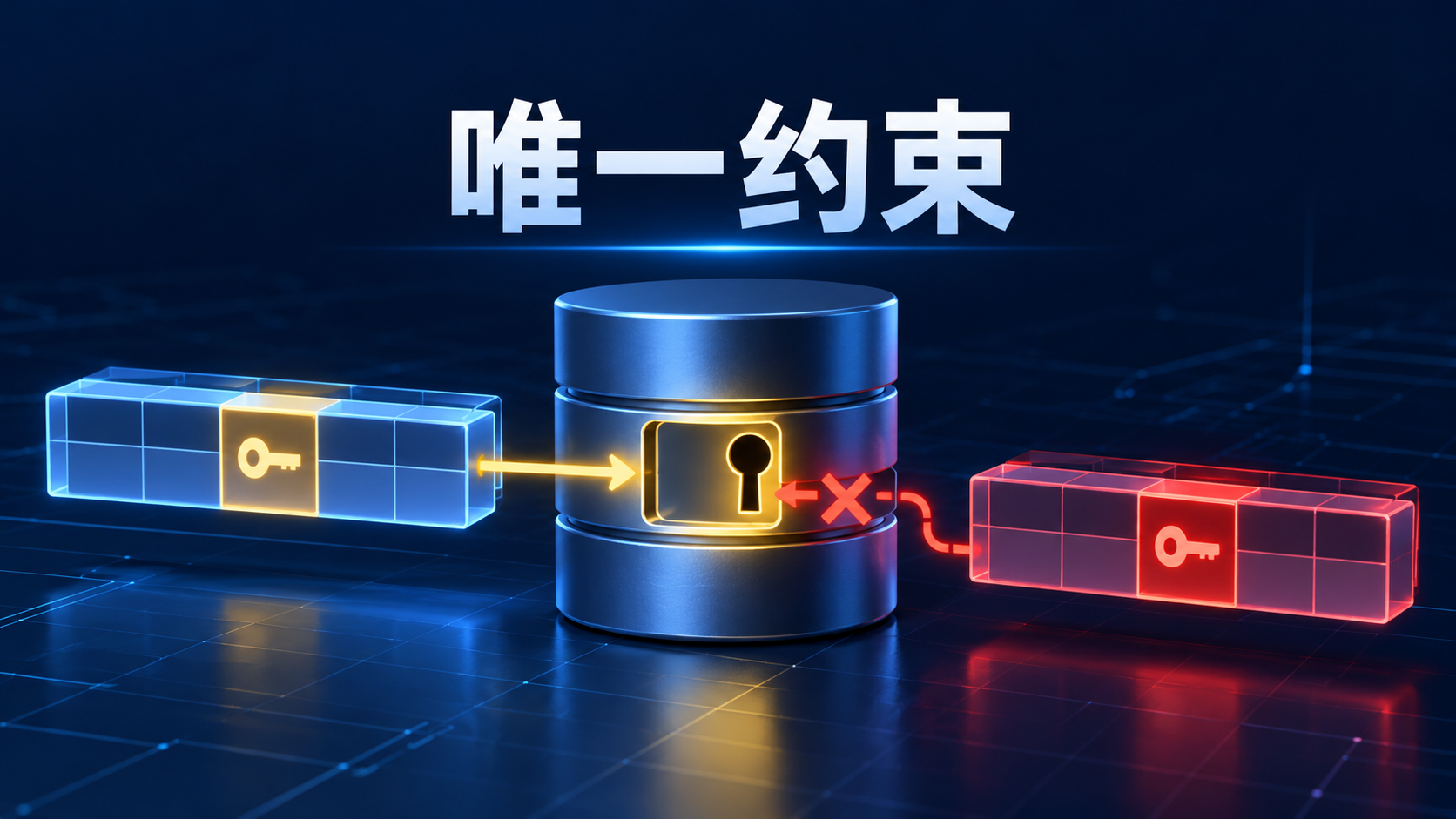 两条数据库记录争用同一唯一键的示意图