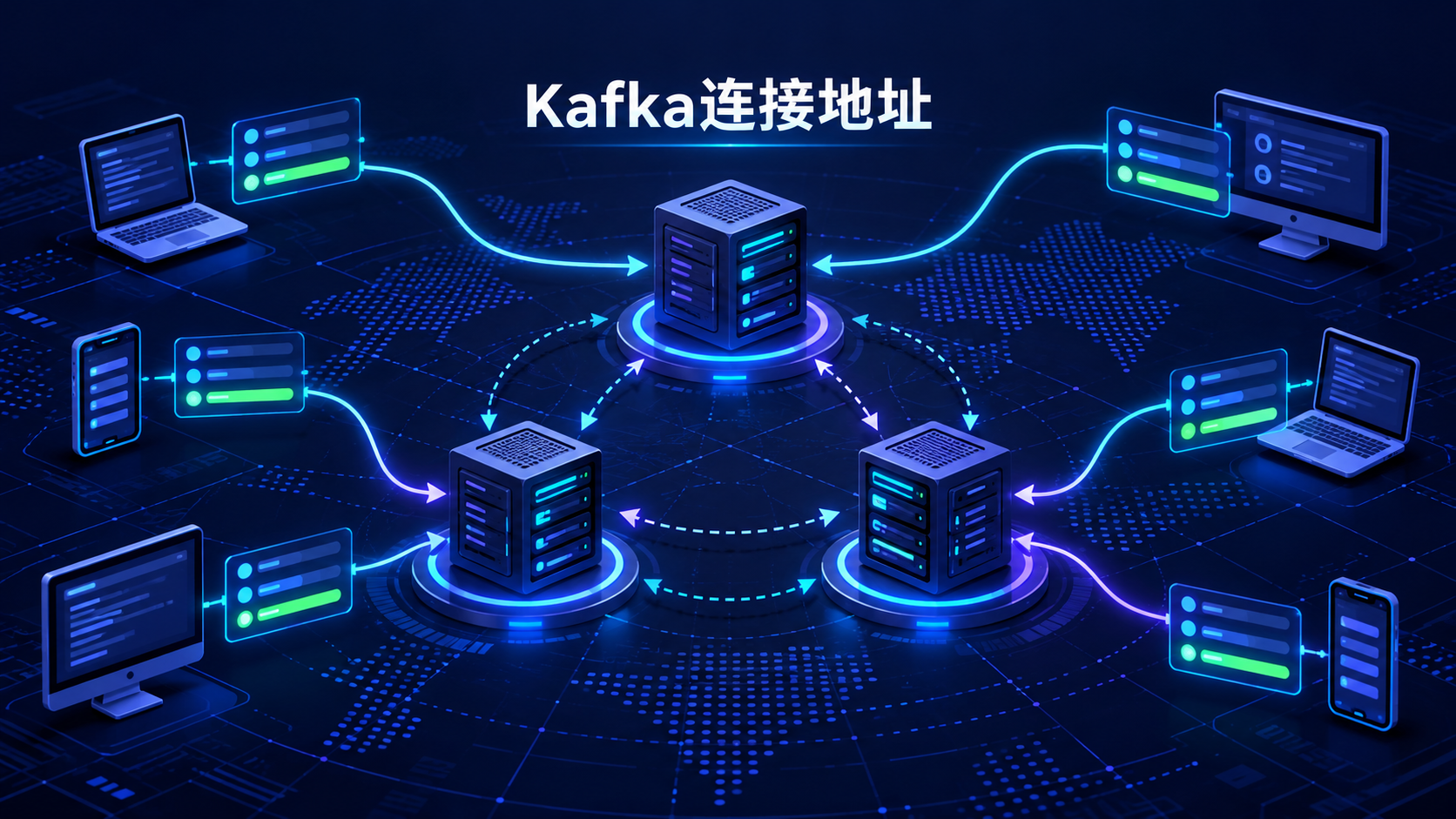 Kafka客户端连接多个代理节点时获取集群引导地址的示意图